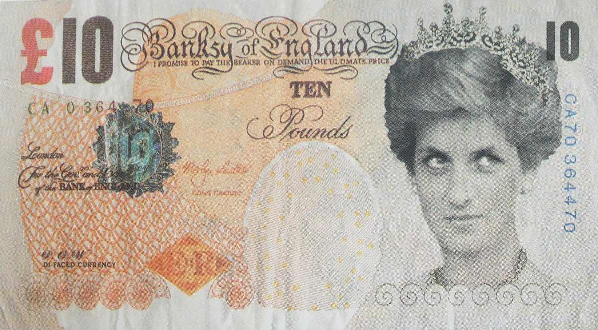 Di Faced Tenner, a Fake £10 Note by Banksy
