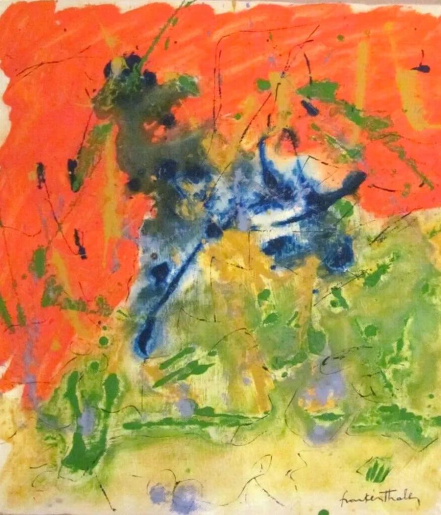 Vintage Abstract Canvas Signed Helen Frankenthaler