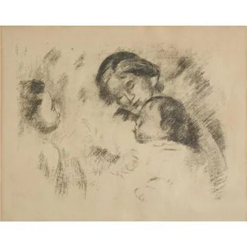 Pierre Auguste Renoir Une Mere Et Deux Enfants