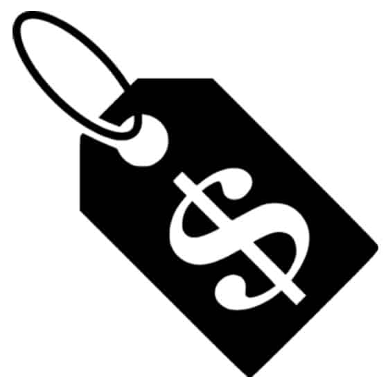 Price tag illustration with large dollar sign on it