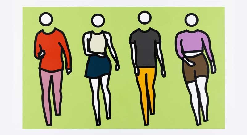 Julian Opie's ‘Dance Synced 2’ depicting his contemporary and bold art style.