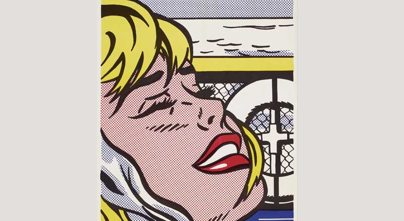 Roy Lichtenstein limited edition print of a blonde woman’s face rendered in comic book style.